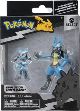 Pokémon Select Evolution actionfigur 2-pakning (Riolu, Lucario)