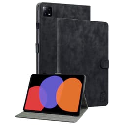 SKALO Xiaomi Pad 6 Cute Tiger PU-læder Flip Cover - Sort