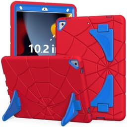 SKALO iPad 10.2 Hämähäkinseitit lasten kuoriin - Punainen-Sininen