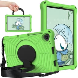 SKALO Lenovo Tab M10 FHD Plus 10.3"" Extra Stöttåligt Armor Spindelnät Skal med Axelrem - Grön