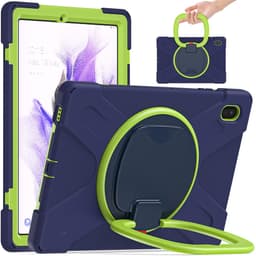 SKALO Samsung Tab S7 FE Ekstra stødsikker Armor 360 håndtag/stativ Cover -. Grøn