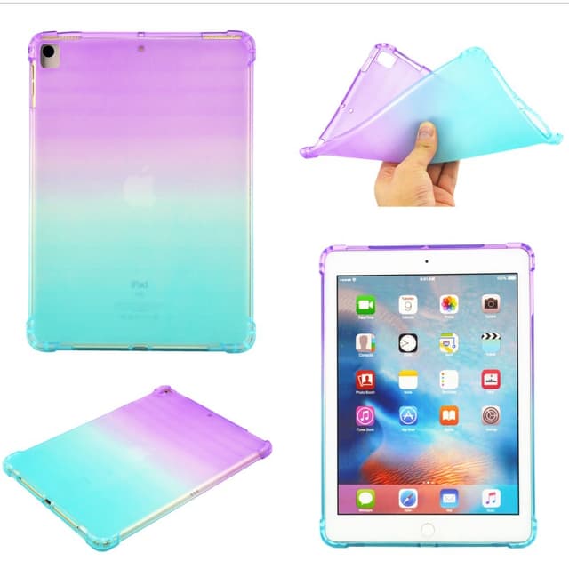 SKALO iPad 10.2 Gradient TPU Cover - Lilla-Turkis