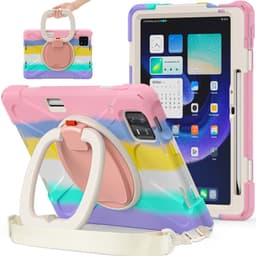 SKALO Xiaomi Pad 6 Ekstra stødsikker Armor ringskal med skulderrem - Rainbow