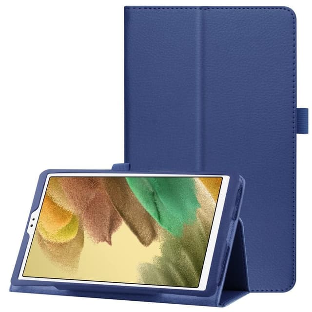 SKALO Samsung Tab A7 Lite Duofold Litchi Fodral - Mörkblå