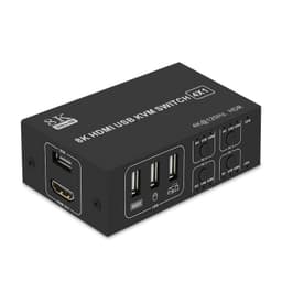 NÖRDIC KVM Switch 4 PC til 1xHDMI 8K60Hz og 4xUSB HDCP 2.2 for Xbox, PS5, Laptop