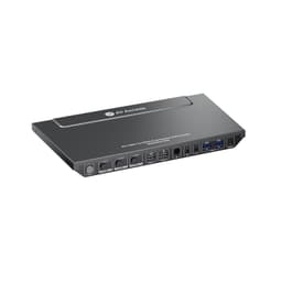 AV Access KVM-switch 3 till 2 USB-C & 2xHDMI för dubbla skärmar, 65W strömförsörjning och Ethernet-port för bärbar dator