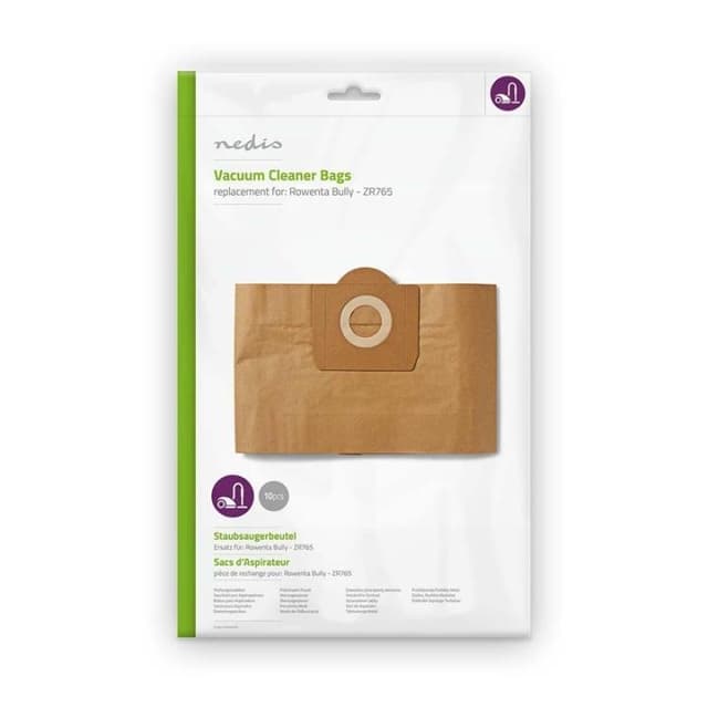 Nedis Støvsugepose- | 10 stk. | Papir | Mest solgt for: Rowenta Bully - ZR765 | Brun