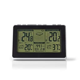 Nedis Väderstation | Inomhus & utomhus | Inklusive trådlös vädersensor | Väderprognos | Tidsdisplay | LCD-skärm | Alarmklockfunktion