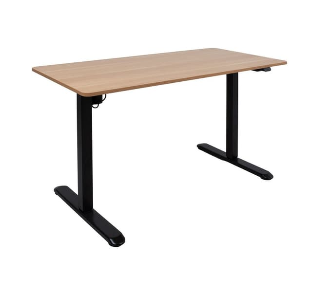 Skrivbord ERGO LIGHT med 1 motor 120x60cm, svart/ek