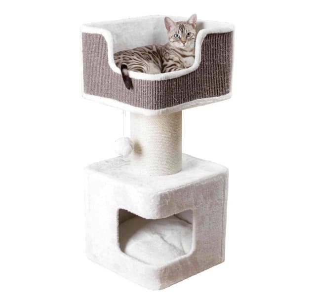 Cat Tower Ava 86cm hvid/grå