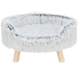 Koiran sänky Harvey, soikea, 60 × 28 × 54 cm, mustavalkoinen