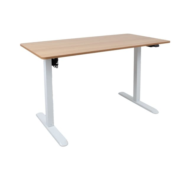 Skrivbord ERGO LIGHT med 1 motor 120x60cm, vit/ek