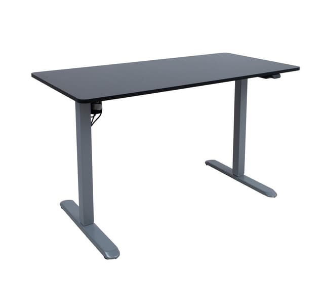 Skrivbord ERGO LIGHT med 1 motor 120x60cm, silvergrå/svart