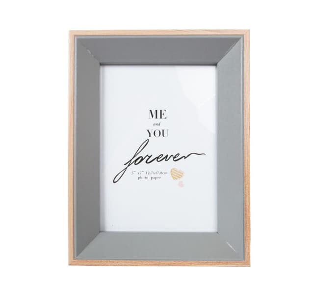 Fotoram DECOR, 10x15cm, grå/trä