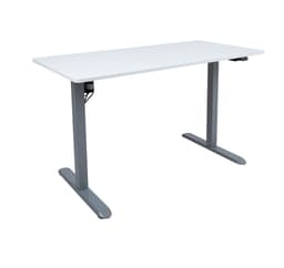Skrivebord ERGO LIGHT med 1 motor 120x60cm, sølvgrå/hvid