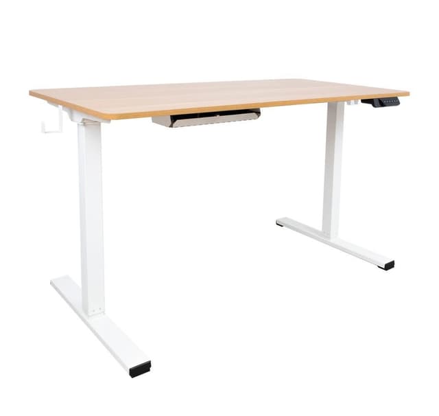 Skrivbord ERGO med 1 motor 120x60xH73-121cm, vit/ek