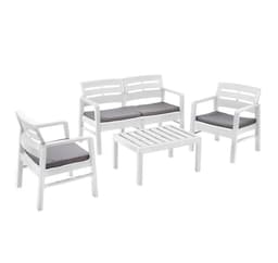 Trädgårdsmöbler set JAVA bord, bänk, 2 stolar