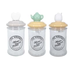 Glasskrukke SWEET HOME D8xH16,5cm, bland