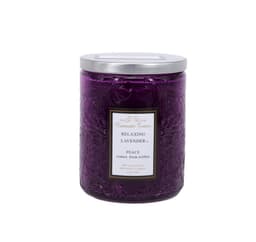 Glasskrukkelys ROMANTIC TIMES H9cm, lilla