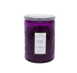 Glasskrukkelys ROMANTIC TIMES H11cm, lilla