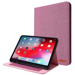 For iPad Air 13 (2024) Sammenleggbart Veske Kortholder Stofftekstur - Rosa