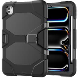 Till iPad Pro 11 (2024) Fodral Stativ Skämskydd PC+Silikon - Svart