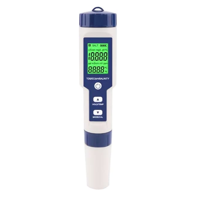 5-i-1-test for vannkvalitet EC Ph TDS temperatur saltholdighet