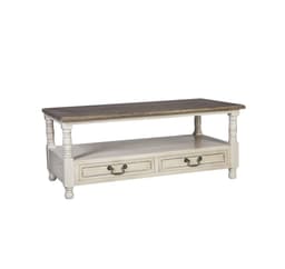 Soffbord SAMIRA NYTT 110x55,5xH45cm, antikvitt/naturligt
