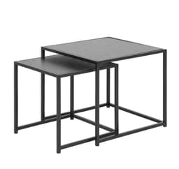 Soffbord 2st SEAFORD 40x40xH40cm, 50x50xH45cm, svart