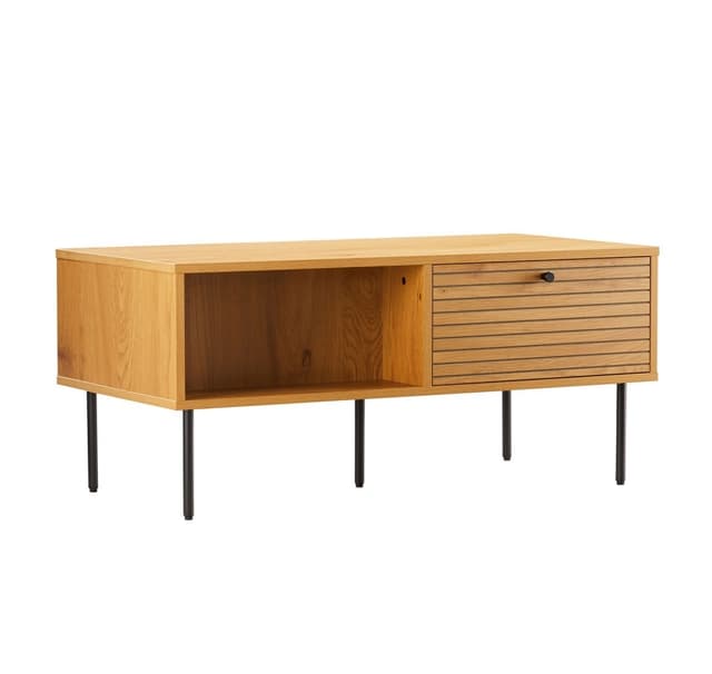 Soffbord LINE 100x50xH45cm, melamin med ekbark