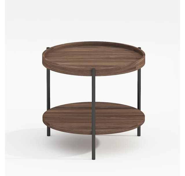 Soffbord CINDY D50xH45cm, melamin ljus valnöt