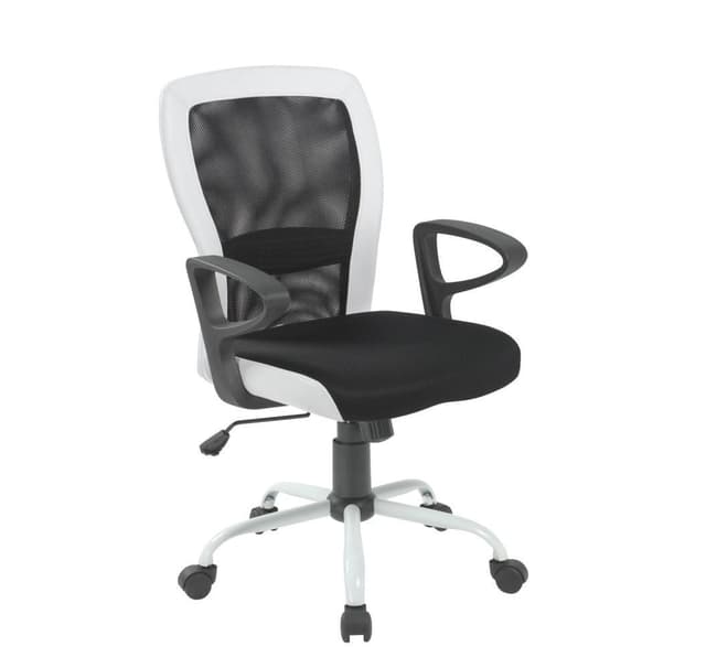 Arbejdsstol LENO sort/hvid