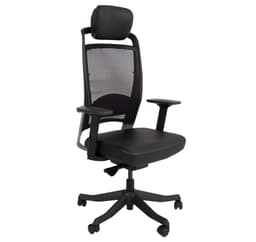 Arbeidsstol FULKRUM svart skinn