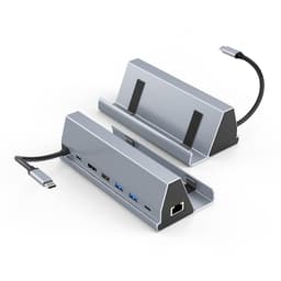 USB C Hub med USB 3.0, HDMI, RJ45, SD/TF-kortlæser, 100W PD-opladning