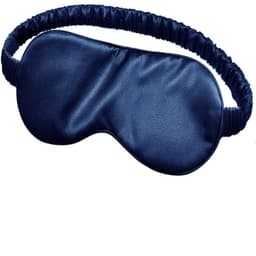 Sovemaske i kunstig silke med strikk Mørkeblå
