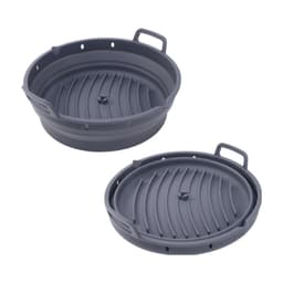 8,5 tommer rund silikonebageform til airfryer Sort
