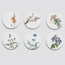 Coasters Dekkeunderlag Varmebestandige vannabsorberende pads med Coaster Holder 6-pakke elegant blomst