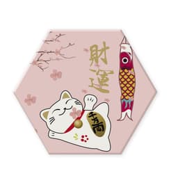 Coasters Dekkeunderlag Varmebestandige vannabsorberende pads med Coaster Holder 9-pakke kattemønster