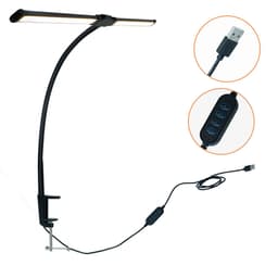 LED dobbelthode skrivebordslampe med klemme Sort