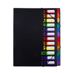 Udvidelse filmappe/filorganisator - 24 lommer i A4-størrelse Sort