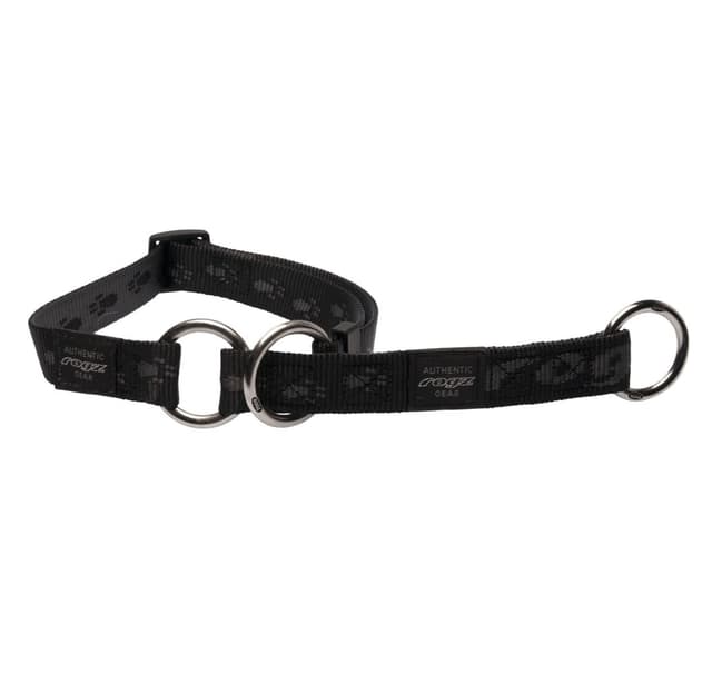 Alpinist XL 25mm Everest web halvrutigt hundhalsband, svart design, Rogz