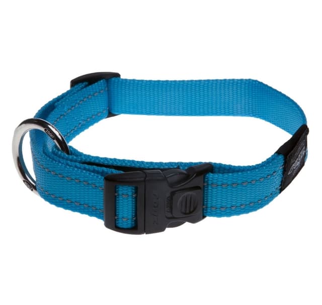Utility extra stor 25mm Lumberjack hundhalsband, turkos reflekterande