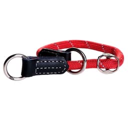 Stort tau 12mm, justerbar halsstørrelse 45-55cm, hundehalsbånd, rødt, reflekterende, Rogz