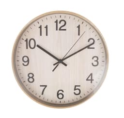 Seinäkello WOODY D30cm, vaalea puurakenne