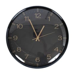 Veggklokke CLASSY D36cm, sort/gull