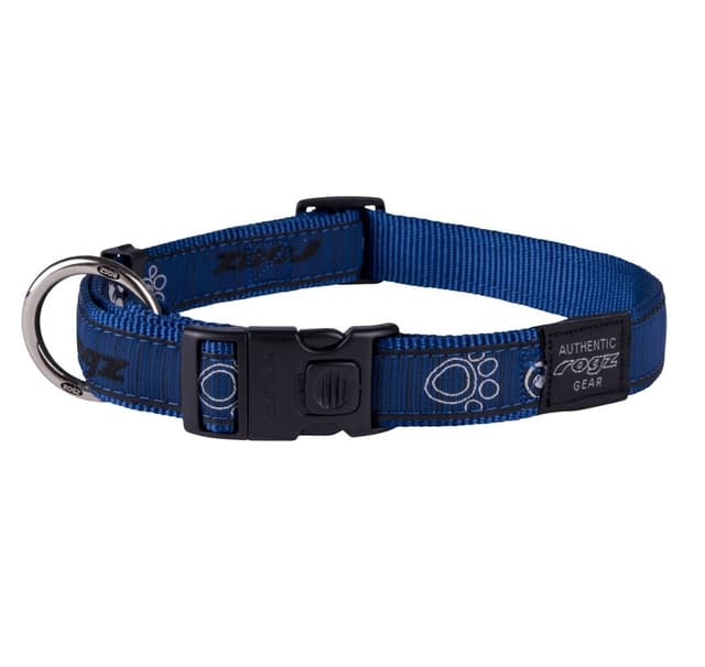 Klänning extra stor 25 mm armed response hundhalsband, marinblå tassdesign, Rogz