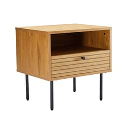 Nattbord LINE 50x40xH50cm, melamin med eikebark