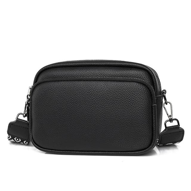INF Crossbody-vesker for kvinner, justerbar remveske i PU-skinn Sort