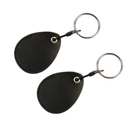 Läder Access Card Tag, Nyckelring Tag Nyckelringar Svart