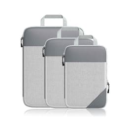 Bagasjeoppbevaringsveske, 3-delt synlig bærbar kompresjonspakkekube Grå